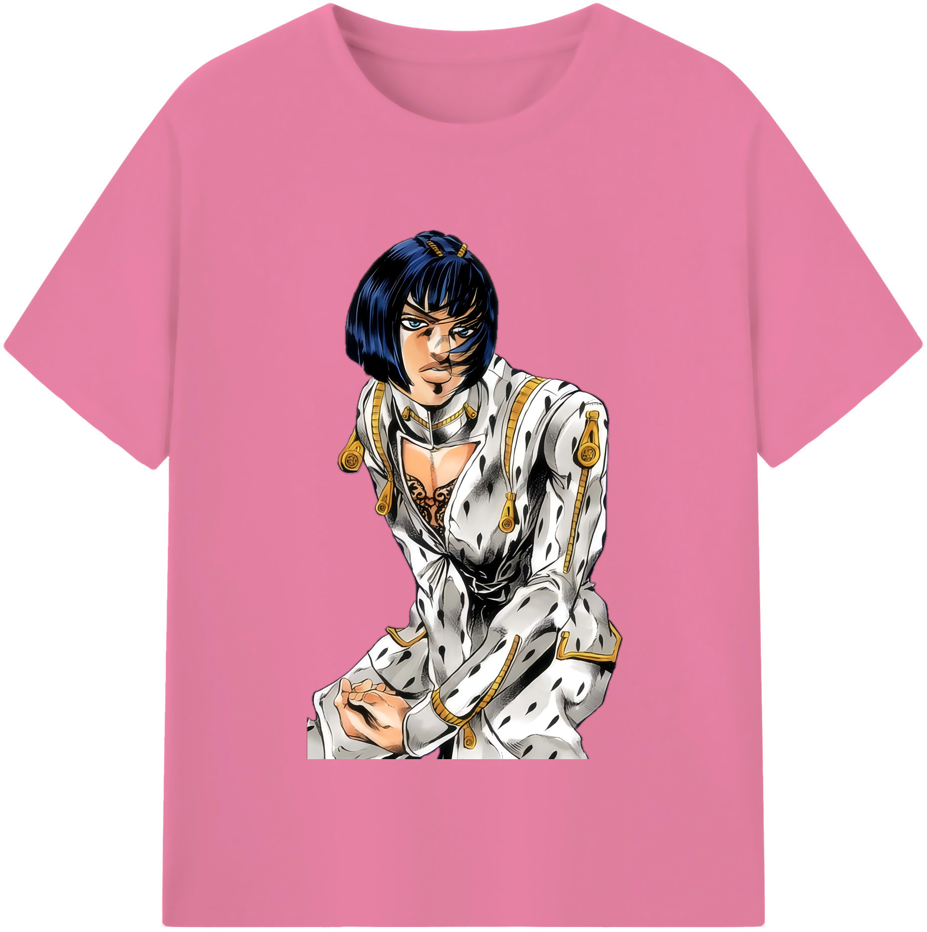 （画像用） ジョジョの奇妙な冒険 ブローノ?ブチャラティ JoJo's Bizarre Adventure Bruno Bucciarati 綿100％半袖Tシャツ（フロントプリント）